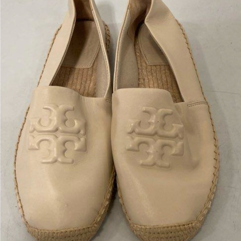 Tory Burch  Espadrille Everly Leather Dulce de Leche 9.5 size